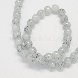 Spray Painted Glass Round Beads Strands, Gainsboro, 4mm, Hole: 1mm, about 200pcs/strand