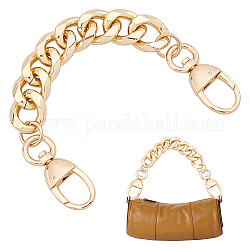 Catene di estensione della borsa in lega di alluminio, con ganci girevoli, per gli accessori di ricambio delle cinghie, oro chiaro, 22x1.9x0.5cm