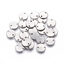 201 Stainless Steel Links connectors, Flat Round, Stainless Steel Color, 10x1mm, Hole: 1.4mm