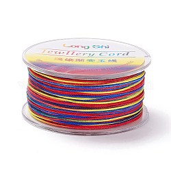 Segmentgefärbter Polyesterfaden, geflochtene Schnur, Farbig, 1 mm, ca. 54.68 Yard (50m)/Rolle