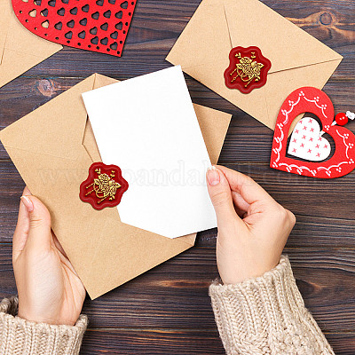 2 Pieces Wax Seal Stamp Set, Valentine's Day Rose Heart Wax Seal Stamp with  Wooden Handle Decorating on Wedding Invitation Envelope Sealers Letters