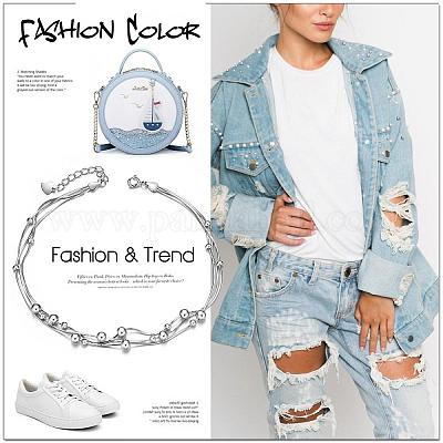 Cavigliera Con Perline Rosa E Palline Lisce Con Uva Pvc E Perla