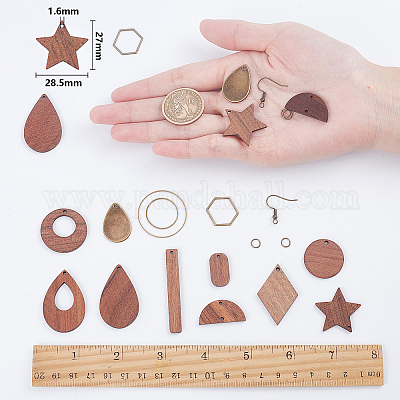 30Pcs Faux Leather Sheets Earring Making Kit Include 4 Kinds of