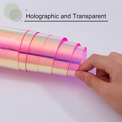 PVC Holographic Sheet Transparent Iridescent Opal Roll Vinyl