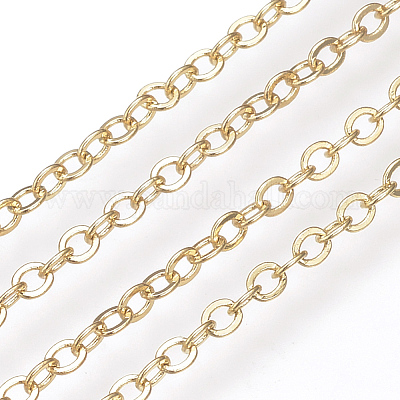 3MM 18K Gold Plated Metal Thin Chains High Quality Spool Chain For