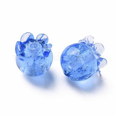 Perle di lampwork irregolari fatte a mano trasparenti&nbsp;LAMP-T017-15B-1