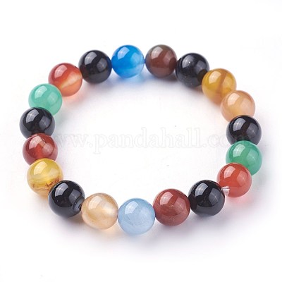 Bracelets extensibles de perles en agate naturelle&nbsp;BJEW-F380-01-C13-1