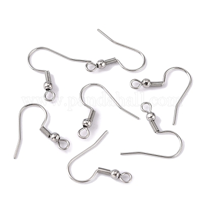 316 Surgical Stainless Steel Earring Hooks, with Horizontal Loop, for  Jewelry Making and Earring Repair, Stainless Steel Color, 20.5x20x3mm,  Hole: 2.5x2mm, Pin: 0.7mm