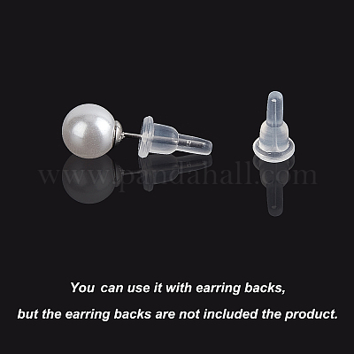 10 Pairs of Plastic Earrings, Ear Piercing Earrings, Transparent and Black, Invisible, Small Earrings Do Not Need to Be Removed When Sleeping and