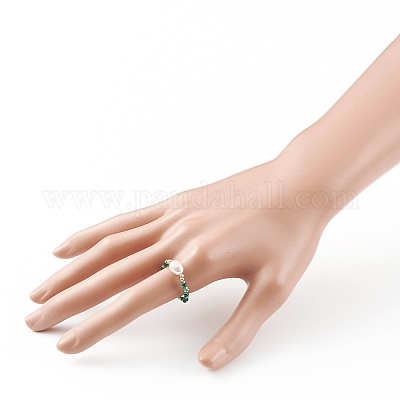 Glasperlen strecken Ringe&nbsp;RJEW-JR00314-1