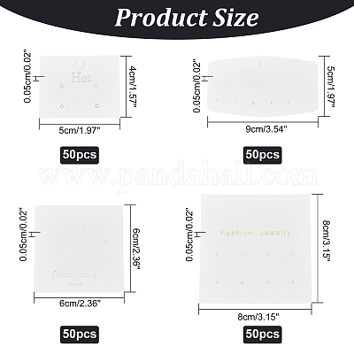 200Pcs 4 Styles Earring Jewelry Display Cards Necklace Display