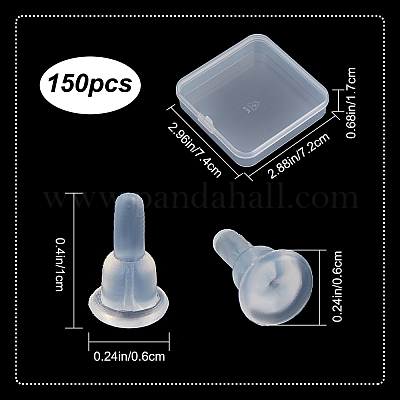 Soft Silicone Earring Backs for Studs, Gold Belt Clear Rubber Earring Backs  Replacements Hypoallergenic Safety Plastic Earring Back for Studs Earring