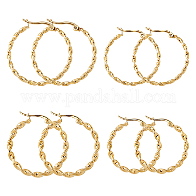 Round Chunky Hoops, 14k Plated Gold