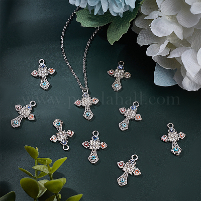 Wholesale SUNNYCLUE 1 Box 40Pcs Rosary Cross Crystal Rhinestone Charms Bulk  Cubic Zirconia Evil Eye Crucifix Cross Charms for Jewelry Making Hanging  Ornament Necklace Bracelet Keychain Earrings Supplies Adult 