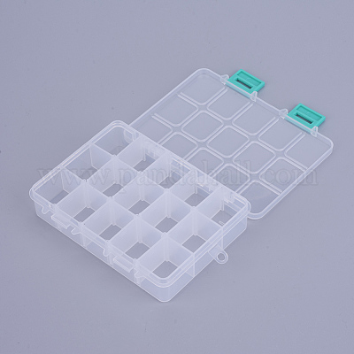 Large 18 Grids Plastic Organizer Box Adjustable Dividers, Storage Box for