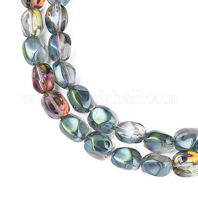 Chapelets de perles en verre électroplaqué&nbsp;EGLA-N008-016-A04-1