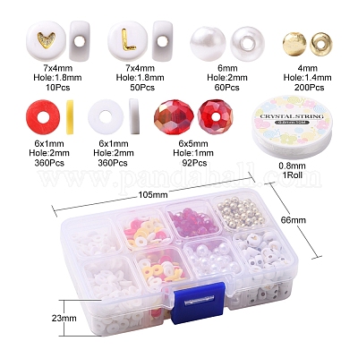DIY Letter & Imitation Pearl & Heishi Beads Bracelet Making Kit, Including  Disc Polymer Clay & Electroplate Glass & ABS Plastic Imitation Pearl 