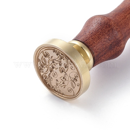 Diyスクラップブック ウッドハンドル真鍮製シーリングスタンプワックス封蝋 ローズ ゴールドカラー x22mm ヘッド 7 5mm スタンプ 25x14 5mmの通販 Jp Pandahall Com