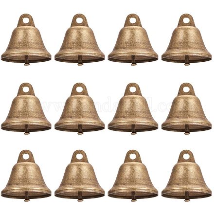 NBEADS 30 PCS 38mm/1.5 Inch Antique Bronze Vintage Jingle Bells for Home Decorations IFIN-NB0001-06-1