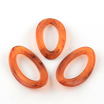 Twist Oval Imitation Gemstone Acrylic Linking Rings OACR-R023-03-1