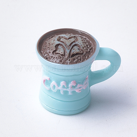 樹脂カボション  コー​​ヒーカップ  淡いターコイズ  16~17x19~20x14~14.5mm X-CRES-Q206-11A-1