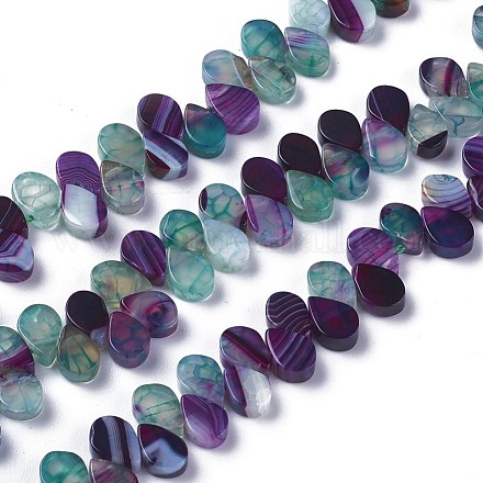 Dyed Natural Agate Beads Strands G-F595-A03-1
