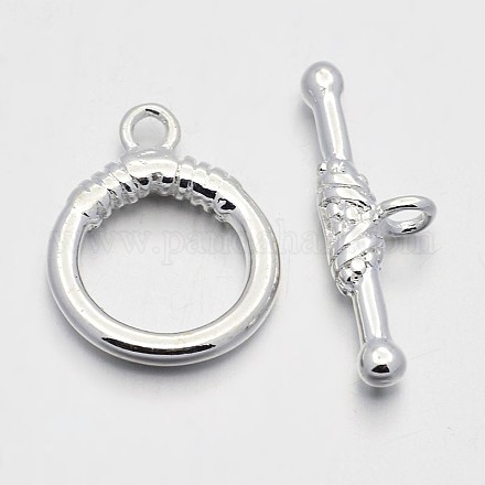 Brass Ring Toggle Clasps KK-J202-33S-1