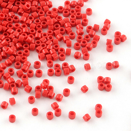 MIYUKIデリカビーズ  シリンダー  日本製シードビーズ  11/0  (db0723) 不透明な濃い赤  丸い穴  1.3x1.6mm  穴：0.8mm  約900個/10g X-SEED-R015-723-1