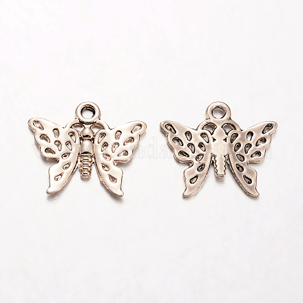 Butterfly Alloy Pendants PALLOY-O065-15G-AAA-1