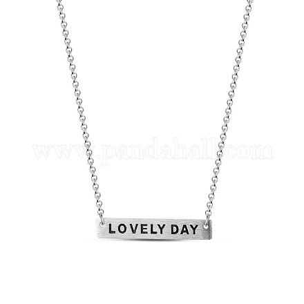 SHEGRACE Simple Elegant 925 Sterling Silver Engraved Lovely Day Nameplate Pendant Necklace JN469A-1