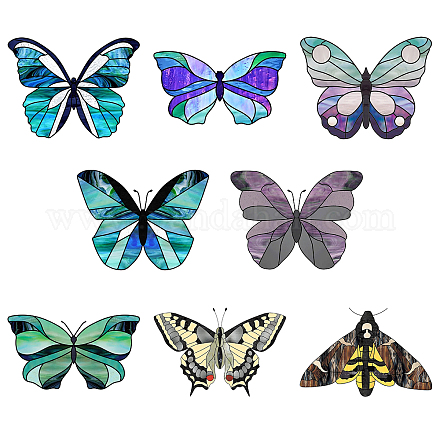 CREATCABIN 8Pcs Butterfly Window Stickers Animals Static Cling Glass Sticker Decals Double-Sided Anti-Collision Decor PVC Art for Home Nursery Bedroom Bathroom Glass Door Decorations DIY-WH0379-003-1