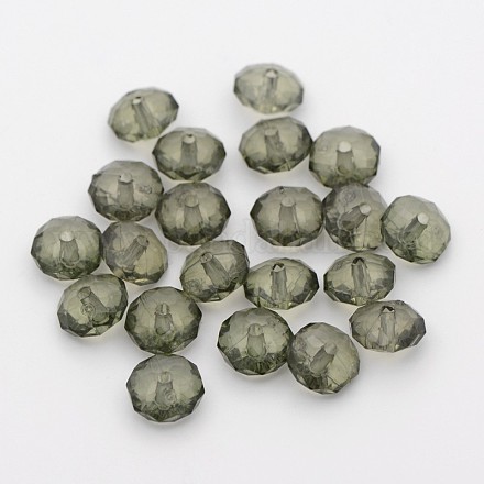 Faceted Rondelle Transparent Acrylic Beads TACR-P051-01-1