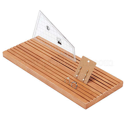 NBEADS 10-Slot Customized Wooden Quilting Ruler Stand and Template Organizer RDIS-WH0011-21B-1