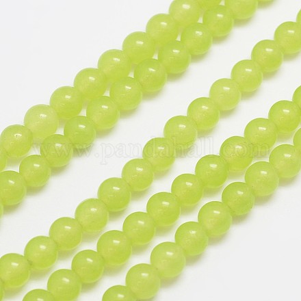 Chapelets de perles en jade de malaisie naturelle et teinte X-G-A146-6mm-A27-1