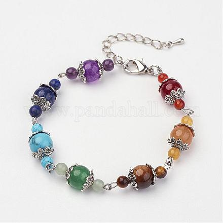 Natural & Synthetic Gemstone Beaded Bracelets BJEW-P065-11-1