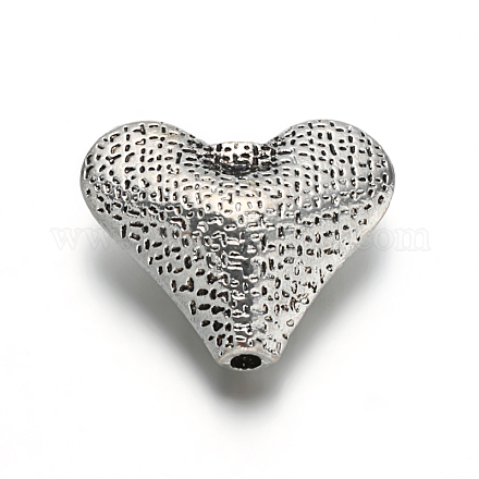 Cardiaques perles en alliage de style tibétain TIBEB-ZN-7326-AS-RS-1