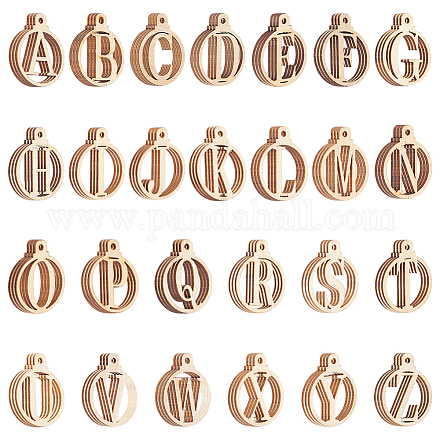 Nbeads 3 sacs pendentifs alphabet en bois WOOD-NB0002-37-1