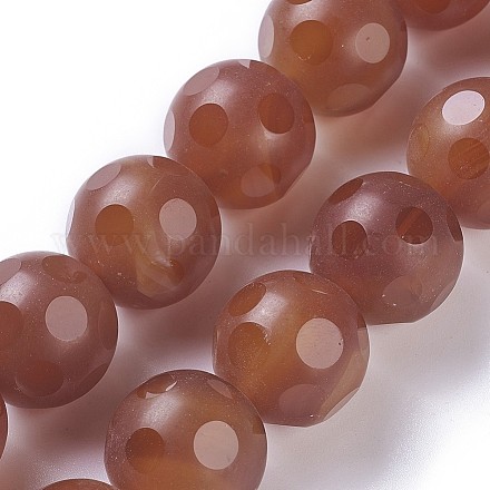 Chapelets de perles rouges en agate naturelle G-L505-06B-20mm-1