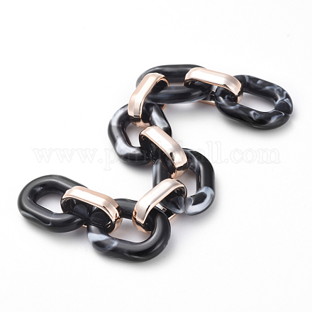 Imitación de piedras preciosas estilo acrílico cadenas de cable hechas a mano AJEW-JB00517-04-1