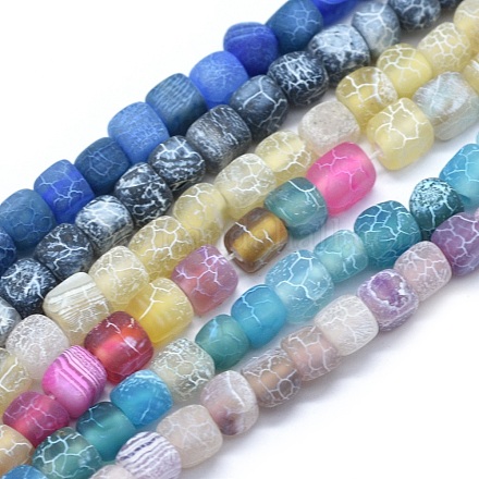 Dyed Natural Weathered Agate Beads Strands G-F583-11-1