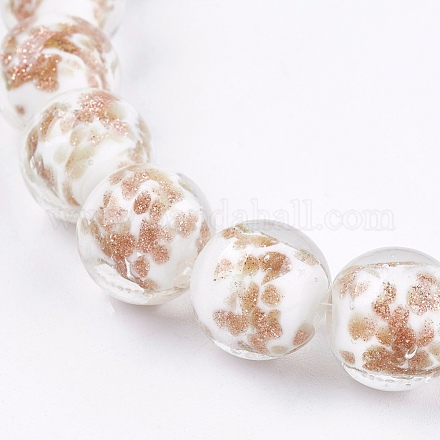 Perles vernissées de sable d'or manuelles  LAMP-K029-08H-1