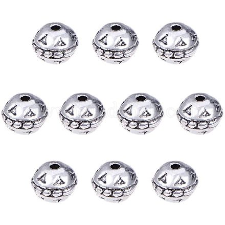 PandaHall Elite 100pcs Bicone Spacer Beads Tibetan Alloy Antique Silver Metal Spacers For Bracelet Necklace DIY Jewelry Making PALLOY-PH0005-26-1