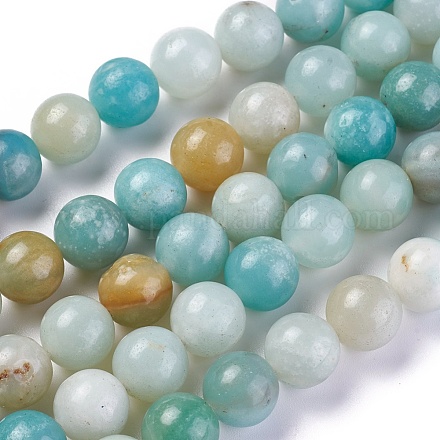 Brins de perles d'amazonite de fleurs naturelles G-G776-01-1