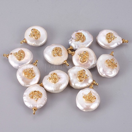 Colgantes naturales de perlas cultivadas de agua dulce PEAR-F008-46G-1