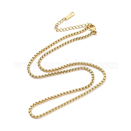 304 Stainless Steel Box Chain Necklace for Men Women NJEW-A008-05G-1
