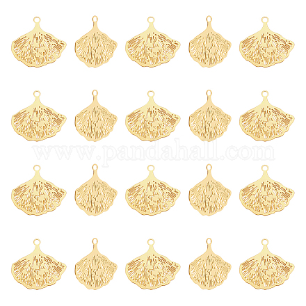 UNICRAFTALE 30pcs Real 18K Gold Plated 201 Stainless Steel Ginkgo Leaf Charms Etched Metal Embellishments Plant Charms Autumn Leaves Drop Dangle Earrings Charm for Bracelet Necklace DIY Jewelry Making STAS-UN0043-06-1
