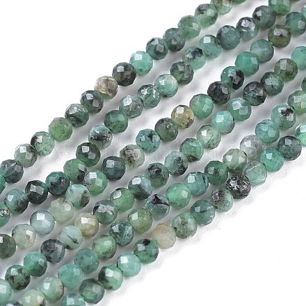 Fili di perle di quarzo smeraldo naturale G-R475-022B-1