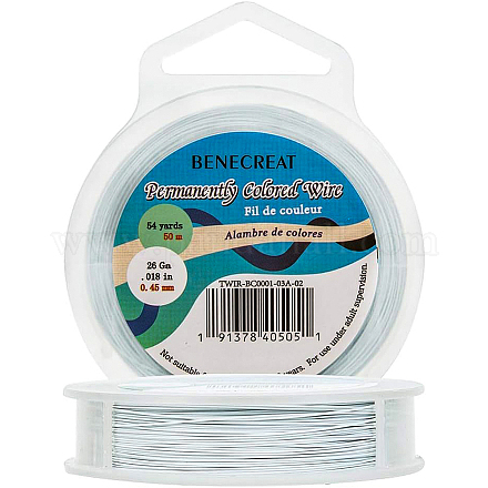 BENECREAT 165-Feet 0.017inch (0.45mm) 7-Strand White Bead String Wire Nylon Coated Stainless Steel Wire for Necklace Bracelet Beading Craft Work TWIR-BC0001-03A-02-1