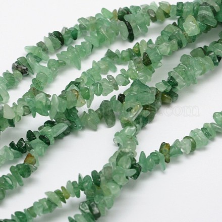 Puces naturelles perles vertes aventurine brins X-G-N0164-31-1
