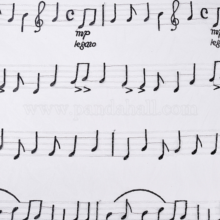 Сетчатая ткань из полиэстера с узором музыкальной ноты DIY-WH0449-28A-1